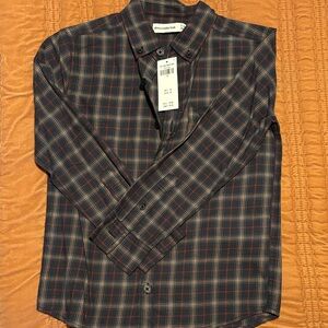 Abercrombie Kids Navy and Red Plaid Shirt